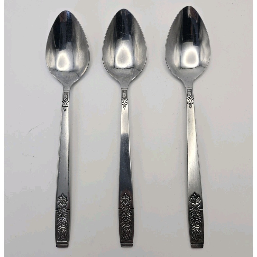 Young‎ Rose Imperial Intl Stainless Teaspoons Set of 3 Flatware 6 3/8"